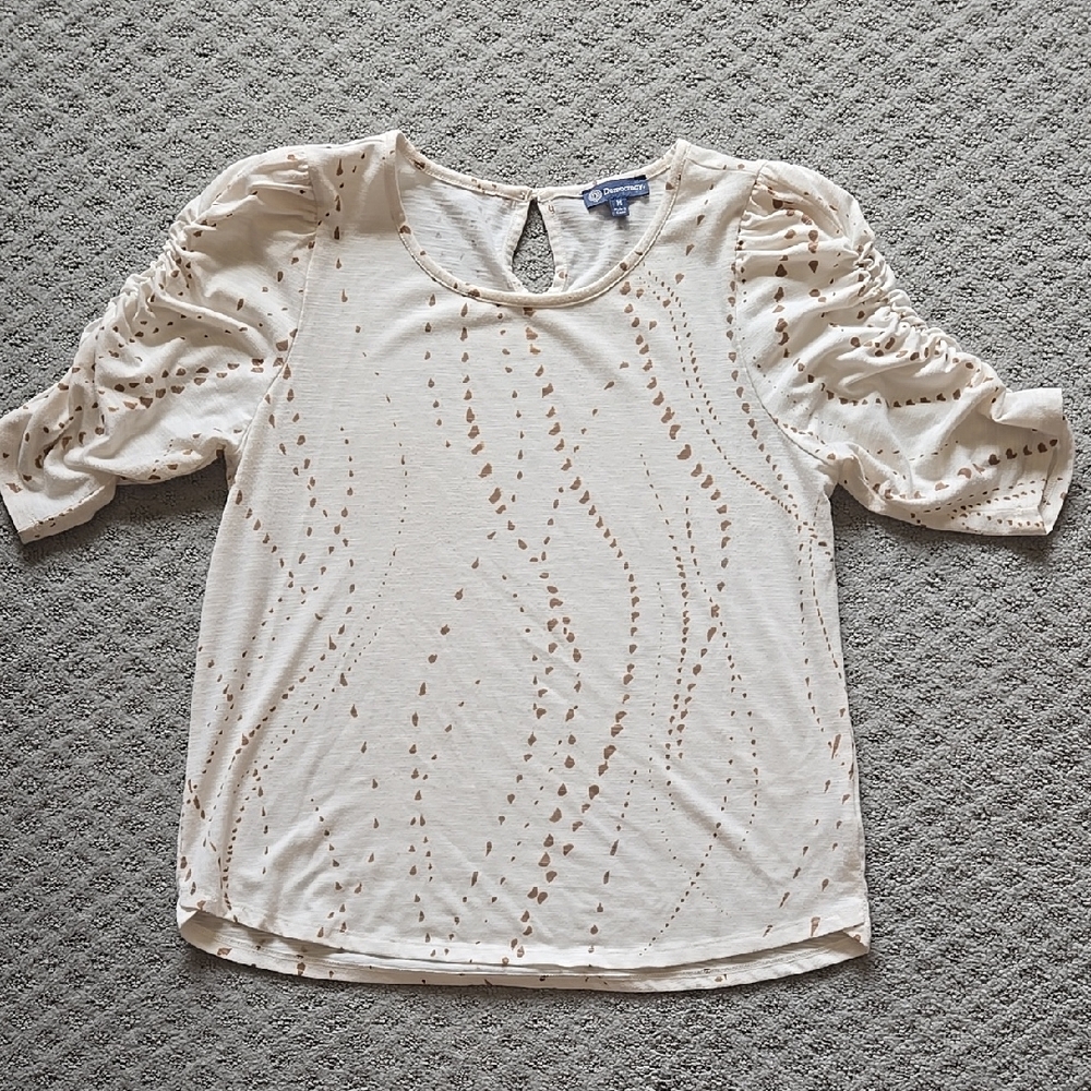 Democracy Cream Blouse with Elegant Design